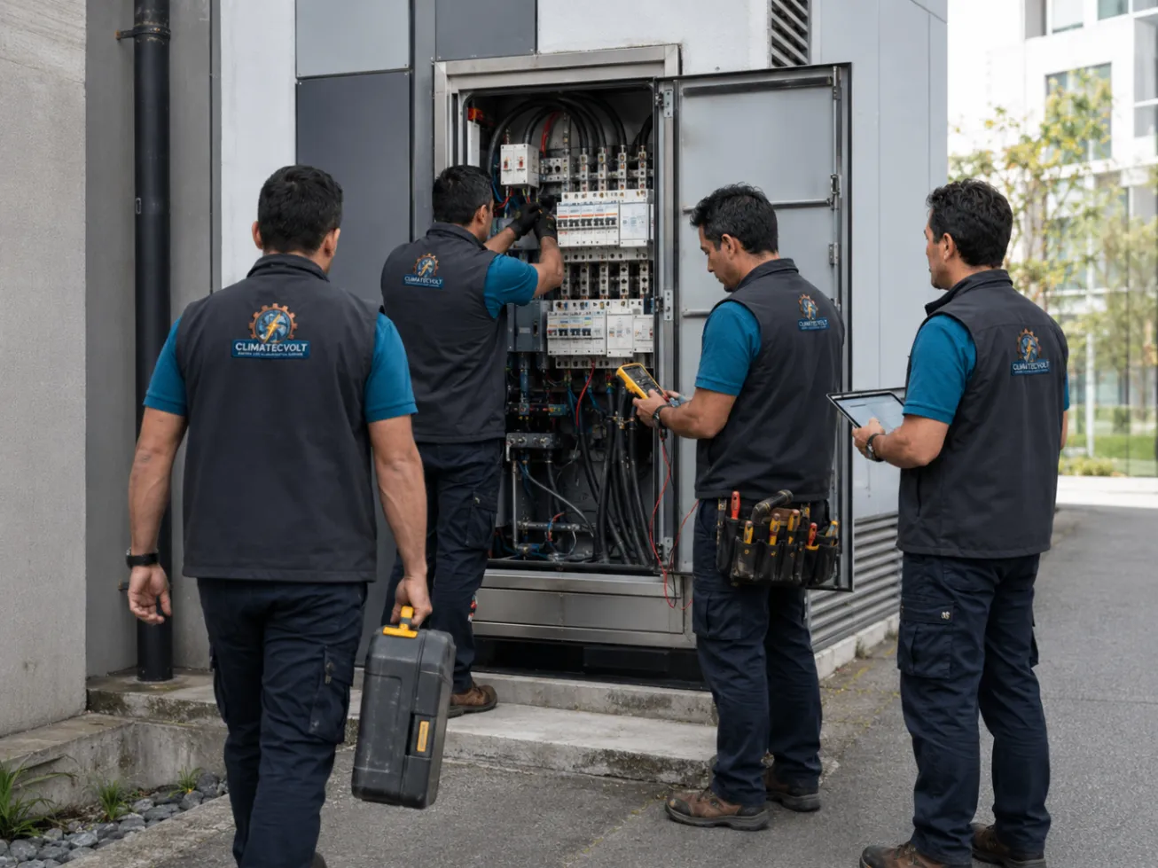 Equipe de elétrica em serviço 7