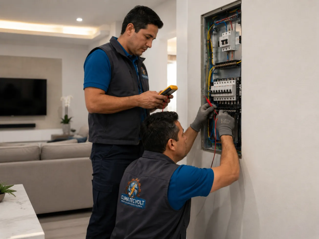 Equipe de elétrica em serviço 8