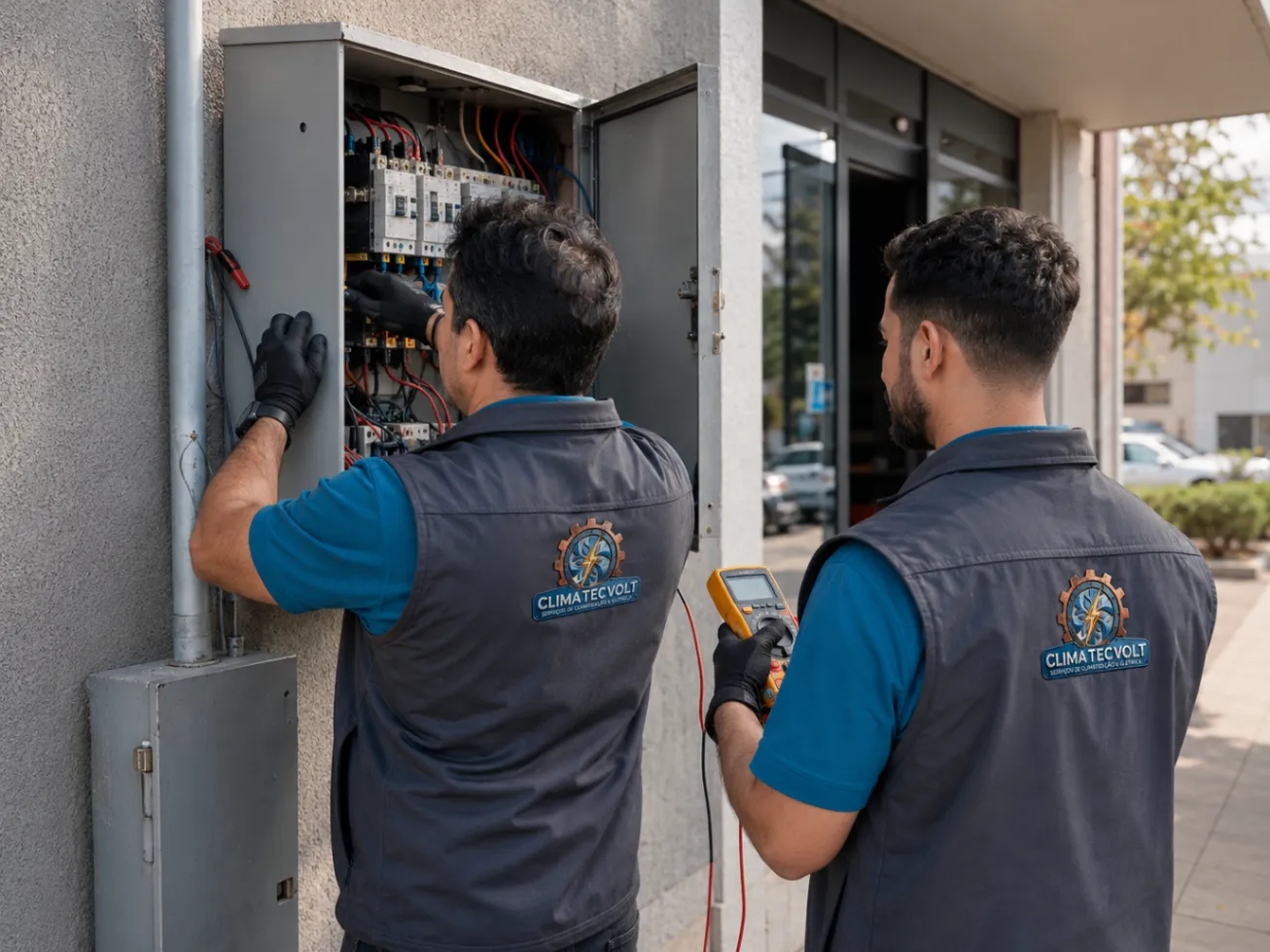 Equipe de elétrica em serviço 9
